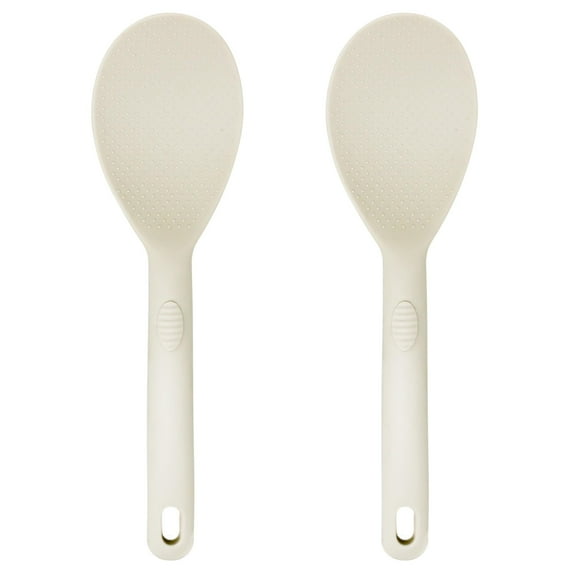 2 Pcs Silicone Rice Paddle, Heat Resistant Non-Stick Rice Spoon Spatula with Comfortable Handle for Cooking and Serving Mashed Potatoes, Scrambled Eggs, Sticky Bread Pudding