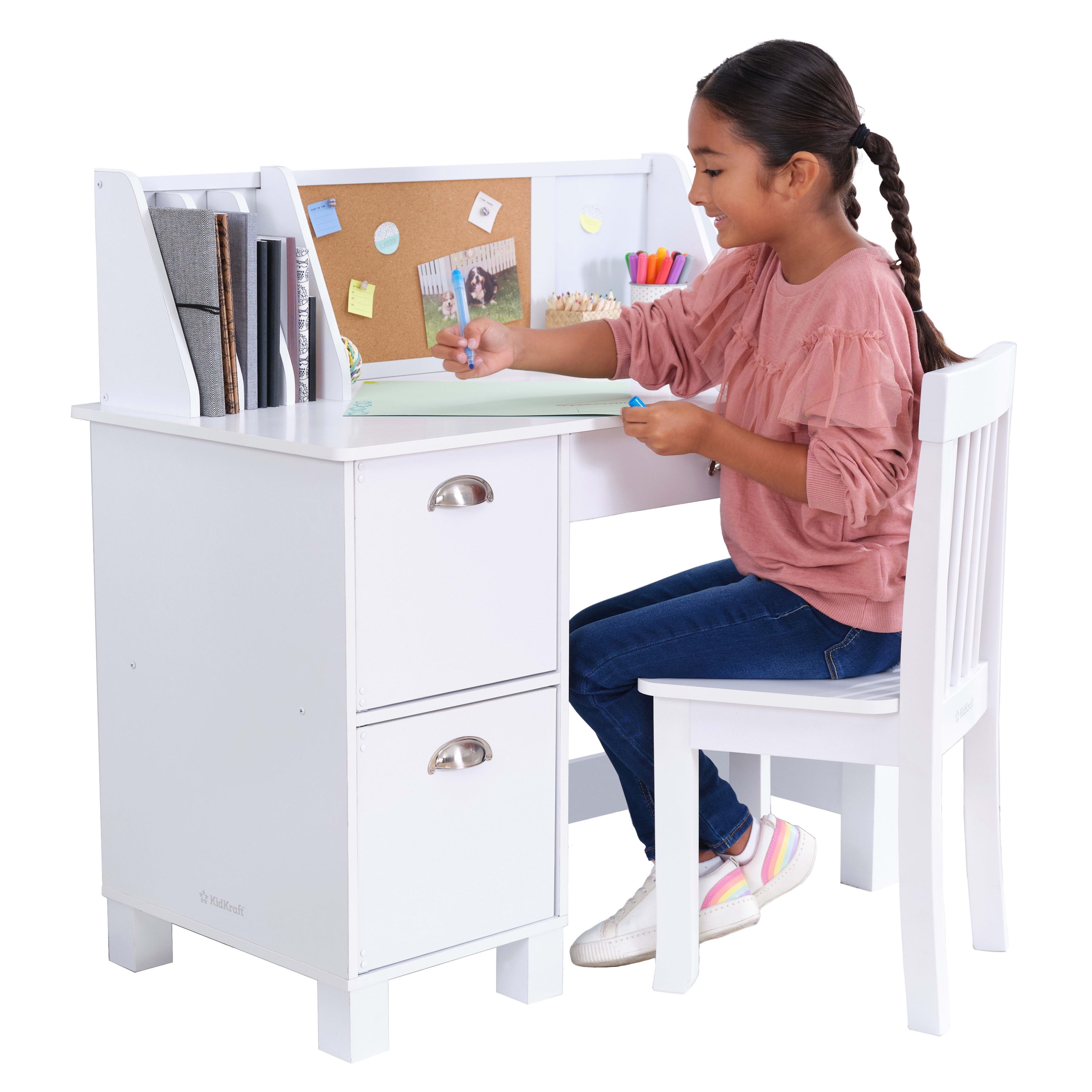with Storage Drawer blue Adjustable Children School Desk and Chair Set Kids Study Desk Kids Homework Desk for Boys Girls 