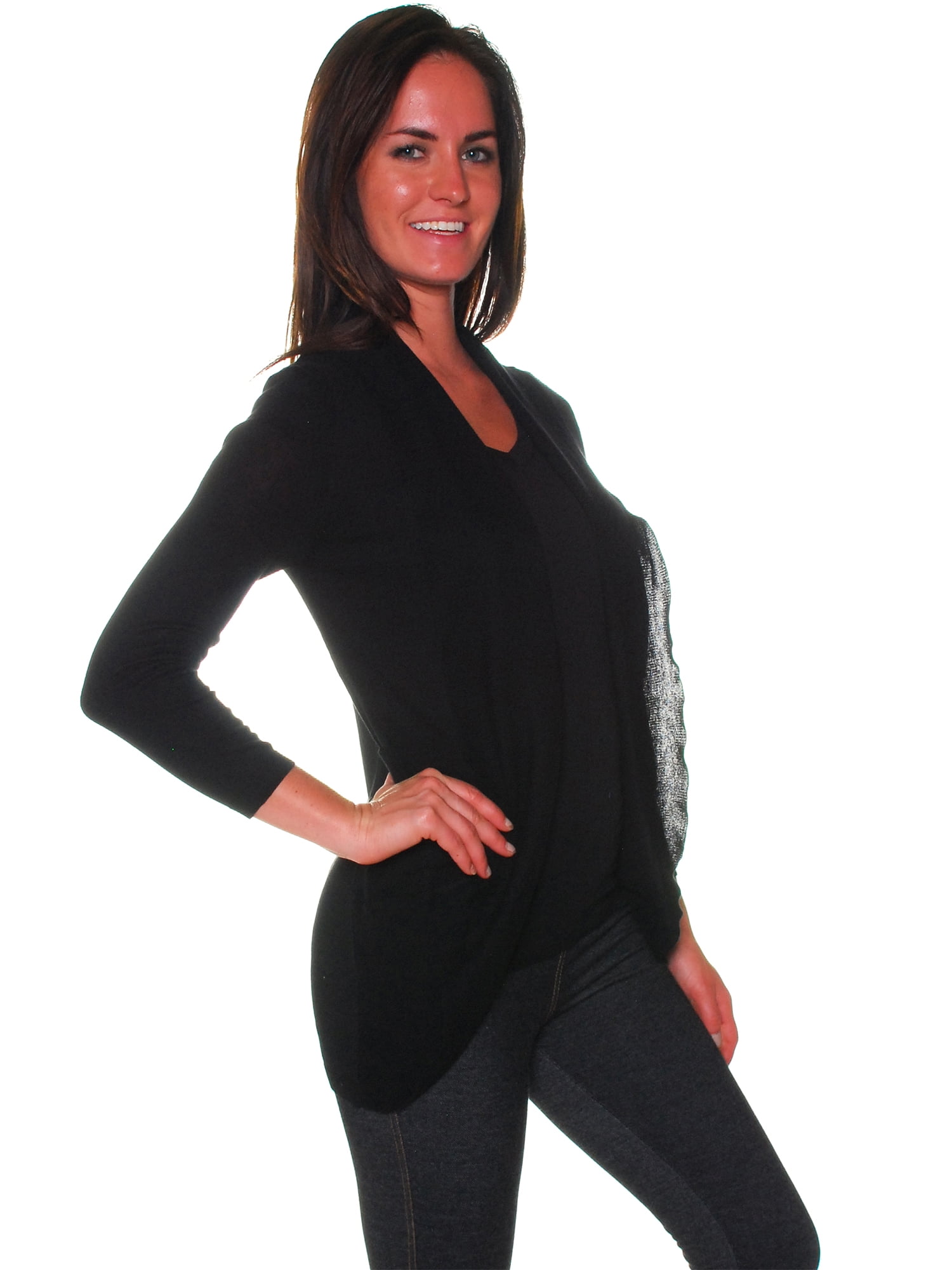 Active USA Junior Women's Basic All Occasion Open Front Cardigan Shawl