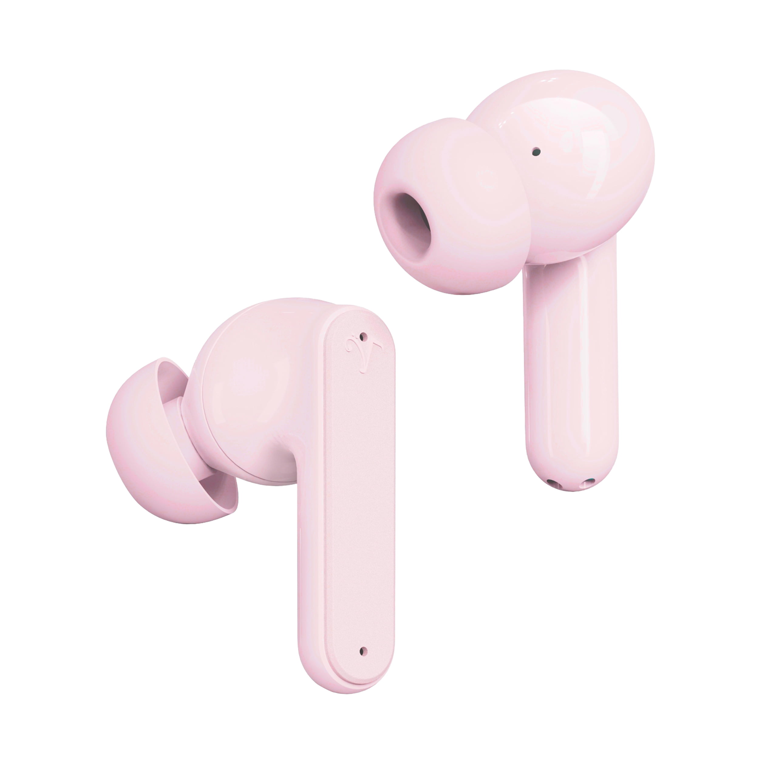 Visual Land SOUNDWAVE A1 (2024 Edition) Active Noise Cancelling Earbuds, 6-Microphones, 40H Total Playtime, Fast Charging - Pink