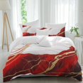 thumbnail image 2 of Red Marble Bedding 3 Piece Duvet Cover Set Queen Size, Modern Ink Painting Art Abstract Soft Microfiber Comforter Cover with Zipper Closure & Pillowcases, Wrinkle & FadeResistant Quilt Cover, 2 of 9