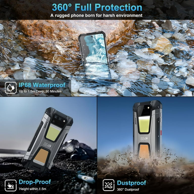 8849 Tank 2 Rugged Smartphone, 22GB+256GB Unlocked Rugged Phone with  Projector, 6.79 4G Waterproof Cell Phone with Camping Light, 15500mAh 64MP  Night
