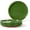 Verdant Green, variant on Ceramic Dinner Salad Plates Set of 4, 8 Inch Speckled Dinnerware Dessert Plates with Clay-Tone Base, Microwave Oven Dishwasher Safe