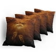 thumbnail image 5 of Ambesonne Animal Throw Pillow Cover 4 Pack, Hawk Eagle Face Claws, 20", Brown, 5 of 7