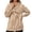 Khaki, variant on Yuhangmm Women's Sweatshirts Casual Long Sleeve Hooded Pullover with Drawstring Button Front for Fall Winter Comfortable Loose Fit Hoodie with Cozy Feel Grey S