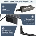 thumbnail image 3 of MRUAKA Outdoor Folding Chaise Lounge Chair, Heavy-Duty Portable Sun Lounger with 4 Adjustable Positions & Removable Pillow, Patio Beach Chair for Backyard, Poolside, Camping,Dark Grey, 3 of 9