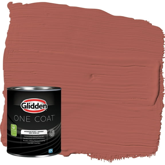 Glidden One Coat Interior Paint and Primer, Pizza Pie / Red, 1-Quart, Semi-Gloss