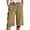 Khaki, variant on Womens Wide Leg Capri Pants Elastic Waist Cropped Loose Solid Light Side Pockets Summer Strolls Airy Breathable Chic Pants
