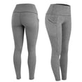thumbnail image 6 of VV AVEORS Gym Leggings With Pockets For Women Stretch Active Yoga Pants Compression Tummy Control Leggings Soft Tights Gray XL, 6 of 7