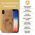 thumbnail image 7 of Case Yard Wooden Case Outside Soft TPU Silicone, Slim Fit Shockproof Wood Protective Phone Cover for Girls Boys Men and Women, Supports Wireless Charging Half Skull Design case for iPhone-XS-Max, 7 of 7