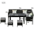 thumbnail image 6 of 7 Pieces Patio Furniture Set, All-Weather Rattan Sectional Sofa Set with Pillows, Outdoor Conversation Sets for Garden, Backyard, Balcony, Gray, 6 of 7