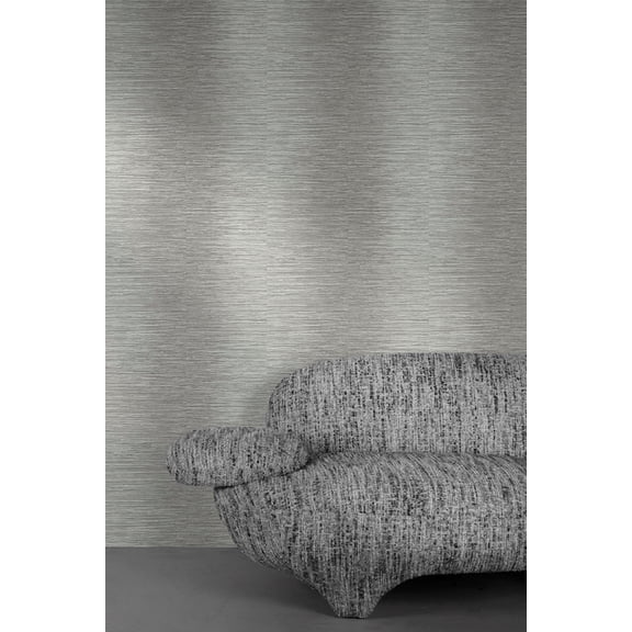 Platinum Horizontal Candy Stripe Print Non Woven Non-Pasted Textured Wallpaper 57 Sq. Ft.
