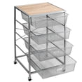 thumbnail image 1 of Patiojoy Steel Mesh Drawers Utility Storage Shelves 4-Drawer Organizer on Wheel, 1 of 5