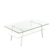 thumbnail image 6 of Coffee Tables for Living Room, Coffee Table with Tempered Glass Tabletop and Metal Legs, 2-Tier Rectangle Coffee Table with Storage, Side End Table for Living Room, Bedroom, Office, Small Space, 6 of 7
