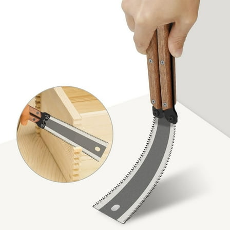 Moocorvic 12.2 Inch Folding Pull Saw Double-Edged Hand Saw with Flexible Blade and  Wooden Handle