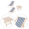 thumbnail image 4 of 1 Juego 1/12 Mini Casa Muebles en Miniatura Modelo Sillón de Madera Silla de Playa Juego para Niños (Azul 2 sillones y 1 mesa de playa plegable), 4 of 7