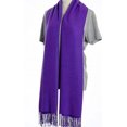 thumbnail image 4 of Women Scarf Pashmina Shawls and Wraps for Evening Dresses, Winter Fashion Soft Warm Long Large Scarves, Lightweight Silk Solid Colors Capes for Ladies Purple, 4 of 6