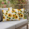 thumbnail image 4 of Watercolor Sunflower Pillow Covers 2 Pack Vintage Yellow Floral Pillowcase Waterproof Outdoor Throw Pillow Cover for Patio Balcony Rectangular Cushion 20”x12”, 4 of 9