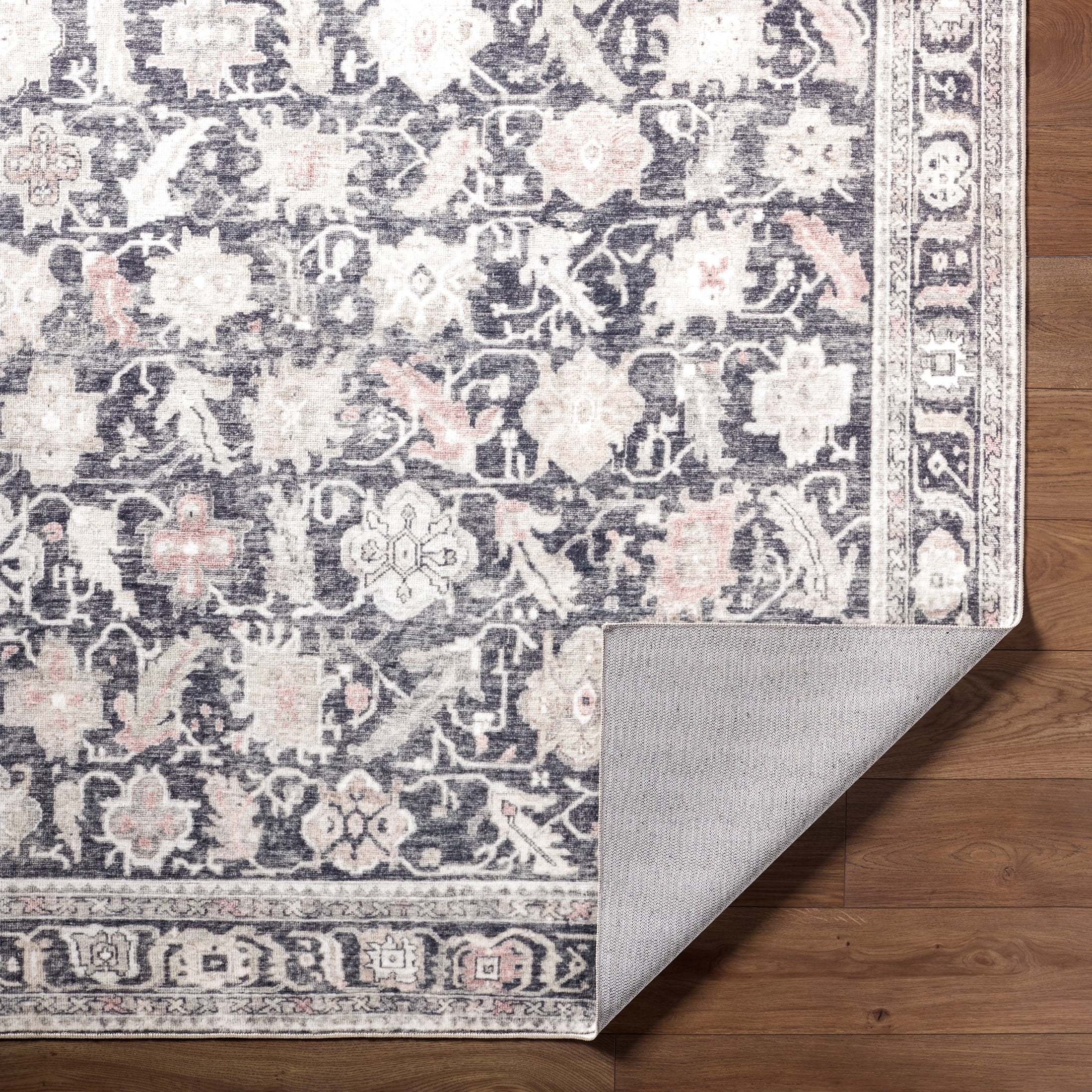 My Texas House Washable Lennon Brown 2'6" x 7' Washable Runner Rug