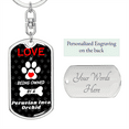 thumbnail image 2 of Peruvian Inca orchid Stainless Steel or 18k Gold Premium Swivel Dog Tag Keychain, 2 of 16