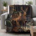 thumbnail image 2 of Autumn Deer Blanket Soft Cozy Warm Throw Blanket for Couch, Plush Fuzzy Flannel Fleece Blankets for Sofa, Forest River Elk Vintage Bed Blankets Lightweight Gifts for Women, 50"x80", 2 of 9