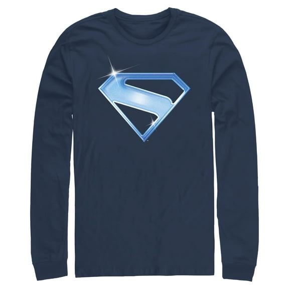 Mens Superman Bright Shield Logo Long Sleeve Shirt