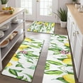 thumbnail image 2 of Yellow Lemon Fruit Leaves White Pattern Kitchen Rugs Sets Of 3,Kitchen Runner Rugs Non Skid Washable,Decorative Kitchen Floor Mats for Kitchen,Sink,Laundry,17"x30"+ 17"x47" + 17"x59", 2 of 6