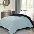 thumbnail image 3 of BedDecor 300 GSM 1Pcs Reversible Solid (Navy Blue-Light Blue, Full/Queen) 100% Egyptian Cotton Base Down Alternative Comforter, 3 of 8