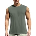 thumbnail image 3 of Mens Workout Tank Tops Summer Ice Silk Mesh Breathable Sleeveless Tee Shirts Sports Muscle Undershirt Gym Tops Army Green L, 3 of 5