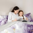 thumbnail image 4 of Homewish Aesthetic Artwork Queen Comforter Set,Purple Mountain Fluid Comforter Sets Queen,Light Gray Reversible,3 Pieces,1 Comforter and 2 Pillowcases, 4 of 7