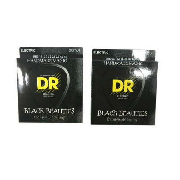 DR Guitar Strings Electric 2-Pack  Black Beauties High Performance Coated 12-52