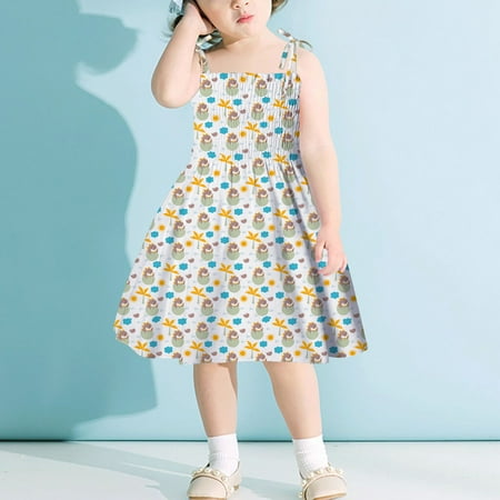 

Toddler Kids Baby Girls Dinosaur Animal Slip Dress Floral Beach Dress Clothes