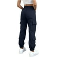 thumbnail image 5 of ABATAB Womens Cargo Pants with Pockets Cinch Bottom Hiking Pants Drawstring Lightweight Baggy Joggers Streetwear, 5 of 7