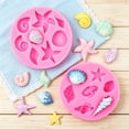 thumbnail image 3 of Ocean Theme Cake Decorating Silicone Mold Set 16 Pieces, Seashell Starfish Conch Coral Fondant Chocolate Candy Mold Kit for Baking Cake Decoration, Resin Clay Wax DIY Craft Supplies, Food Grade, 3 of 8