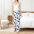 thumbnail image 6 of Lsque Navy Blue Anchor Print Women's Pajama Pants, Lounge Pant - Comfortable Home Wear,Elastic Waistband, Stylish Design-Small, 6 of 9