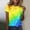 Yellow, variant on Womens T Shirts Summer Loose Short Sleeve Gradient Print Tops Spring 2026 Crew Neck Casual Basic Tees