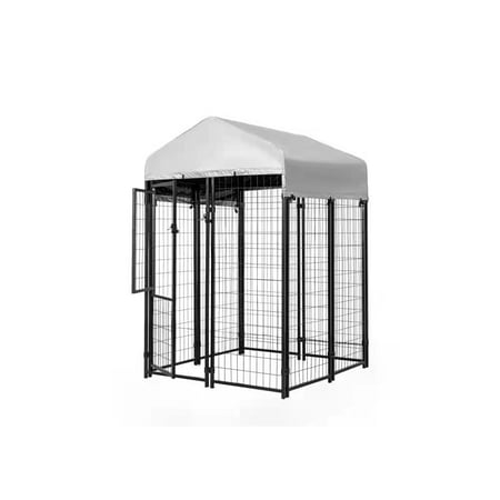 UPC: 0801758182303 | KennelMaster Black Welded Wire Dog Kennel  4 ft x 4 ft x 6ft
