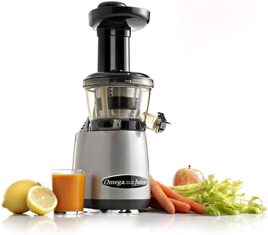 Omega VRT450HD Vertical Slow/Cold Press Juicer in Silver