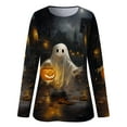 thumbnail image 4 of Dyegold Halloween T Shirt Ladies Womens Long Sleeve Workout Tops Fall Shirts For Women Fall Outfits Oversized ​Dressy Casual Tops ​Winter Tops For Women 2023 Trendy ​My Orders, 4 of 5