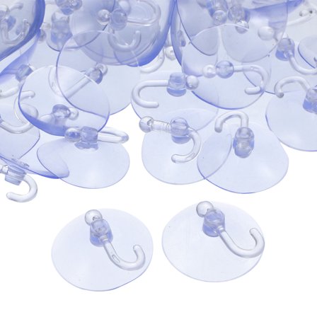OATIPHO 40Pcs Bathroom Suction Cup Hooks Transparent Reusable Hooks for Flat Surfaces