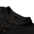 thumbnail image 3 of AZoiNM Men's 3/4 Sleeve Henley Shirt Smart Casual Slim Fit Button Collar Moisture-Wicking Urban Fashion Top for Spring and Fall, 3 of 9