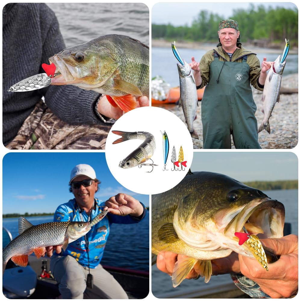 193pcs Fishing Lures Kit With Tackle Box  Freshwater Saltwater Bass Set - Hard Baits Soft Plastic Worms Crankbaits Spinner Frog Hooks & Accessories