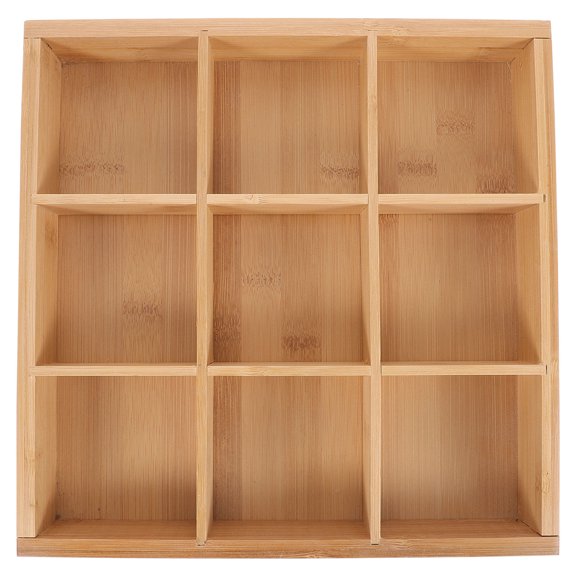 Bamboo Serving Tray with Six Compartments for Home Khaki Color Large Capacity Practical .84x1.57 Inches