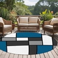 thumbnail image 4 of Abstract Blue Grey Round Area Rug 6Ft Washable Circle Rugs for Bathroom Office, Modern Geometric Color Blocks Non-Slip Carpet Floor Mats Indoor Outdoor Carpet Runner Aesthetic Home Decor, 4 of 8