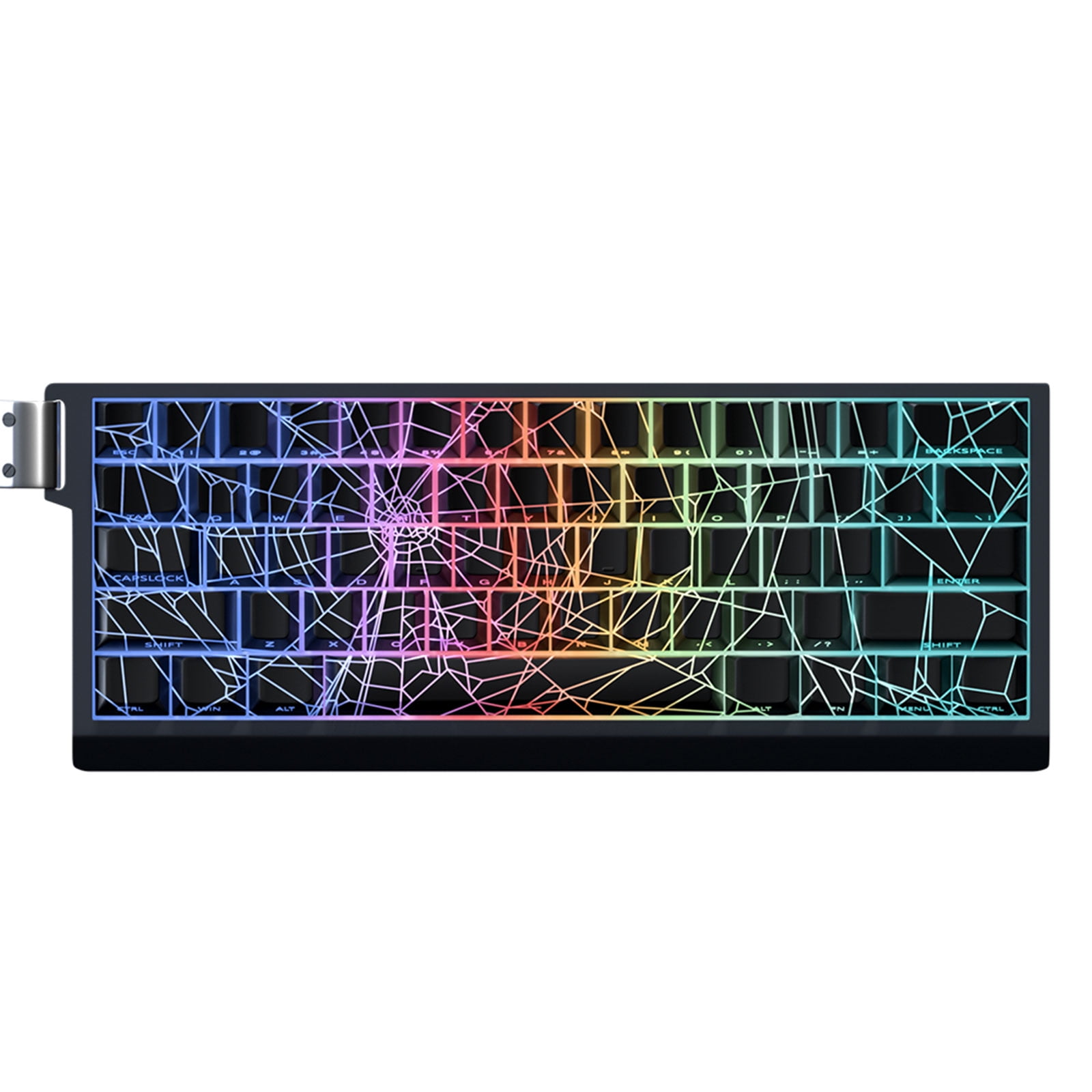 Spiders Web Keycap Set Original PBTs 64/74Keys Side Engraveds Translucents Keycaps for Gaming Mechanical Keyboards