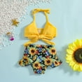 thumbnail image 2 of Cathalem Girl Clearance Swimsuits Tankini Bathing Suits Boyshort Summer Beach Rash Guard Swimwear,Yellow 100, 2 of 5