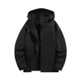 thumbnail image 4 of Mens Rain Jacket Lightweight Solid Color Windproof And Waterproof Zipper Parka Coat Athletic Coat Hooded Outwear Winter Fall Outerwear with Pockets, 4 of 5