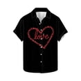 thumbnail image 2 of guisaled Men Valentines T Shirts Short Sleeve Button Down Heart Graphic Tee Shirts Classic Relaxed Fit Hawaiian Vacation Dating, 2 of 5
