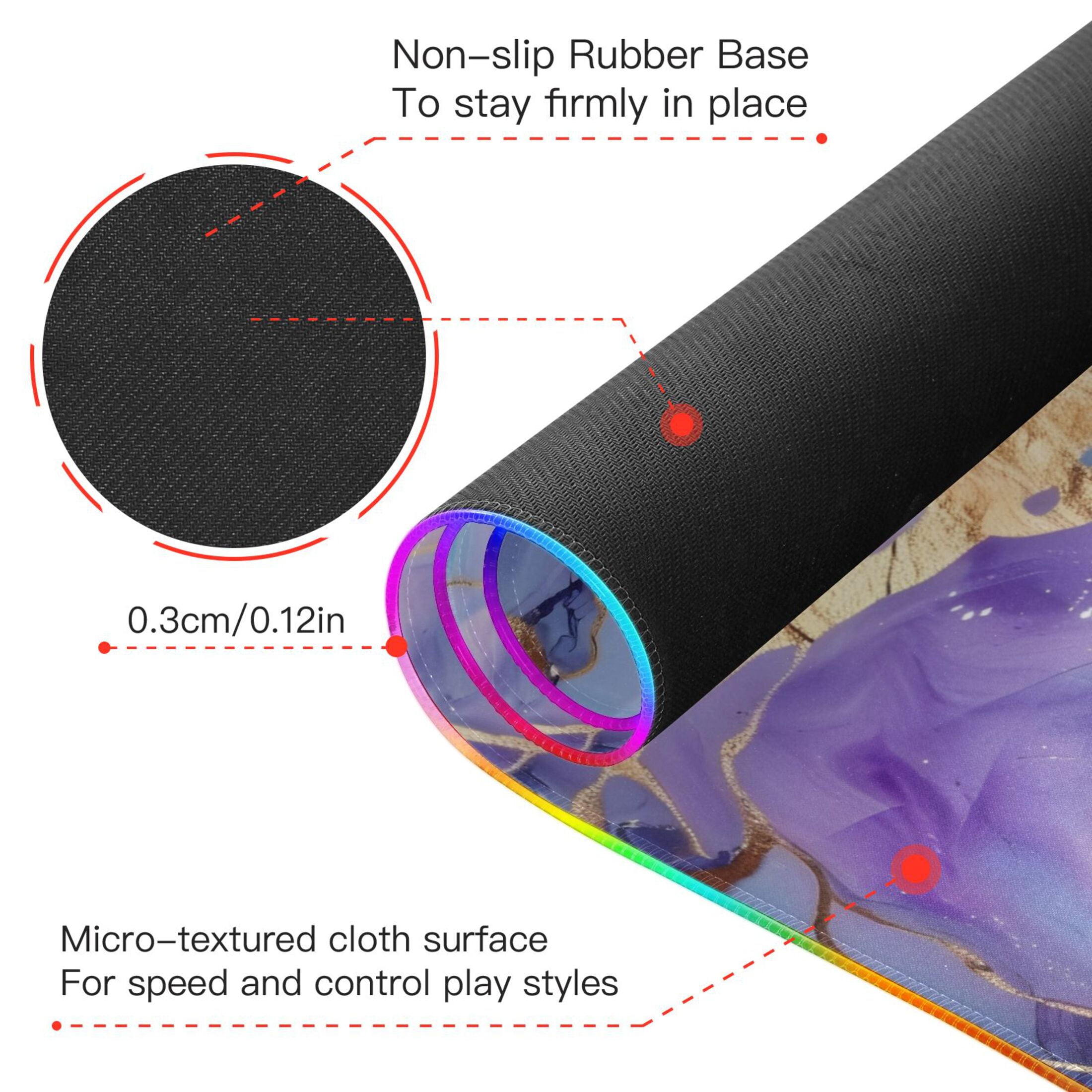 Wireless Charging Mouse Pad Large RGB Gaming Desk Mat 13 Light Modes Mousepad 35.4x15.7 Blue Purple Marble