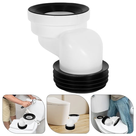 Minkissy Offset Flange Toilet Drain Pipe Fittings for Bathroom Installation, 1-Pack Plumbing Connector